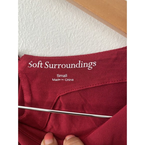 NWT Soft Surroundings Belvedere Blouse Red Crossover Top Women's Sz Small - Picture 5 of 7